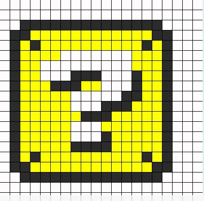 Koraliki do prasowania 3D – Blok z pytajnikiem – Mario Bros