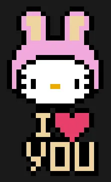 Walentynki z koralików do prasowania – Kocham cię – Hello Kitty