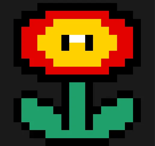 Kwiaty z koralików do prasowania – Kwiat z Mario Bros