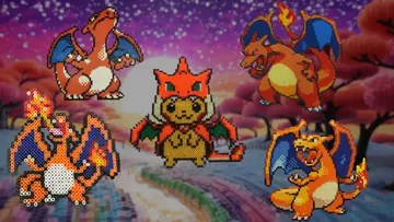 Charizard z koralików do prasowania