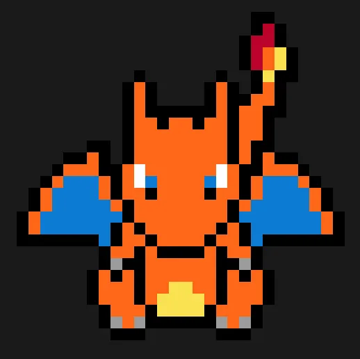 Charizard z koralików do prasowania – Jaszczur z ognistym ogonem