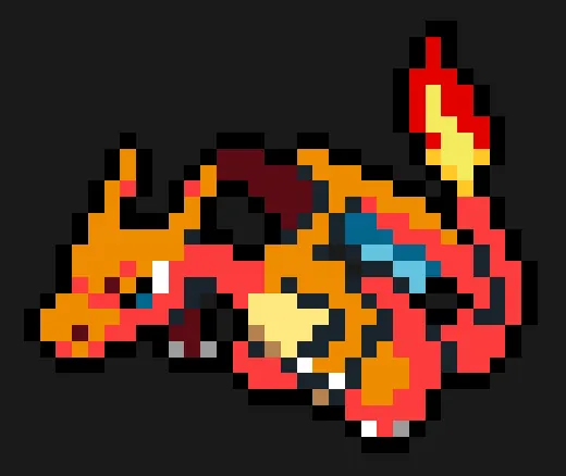 Charizard z koralików do prasowania – Rozzłoszczony mały Charizard