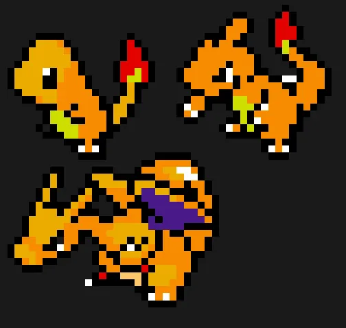 Charizard z koralików do prasowania – Charmander, Charmeleon i Charizard
