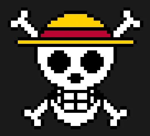 Czaszki z koralików do prasowania – Czaszka Luffy’ego – One Piece