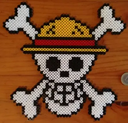 Czaszki z koralików do prasowania – Czaszka Luffy’ego – One Piece