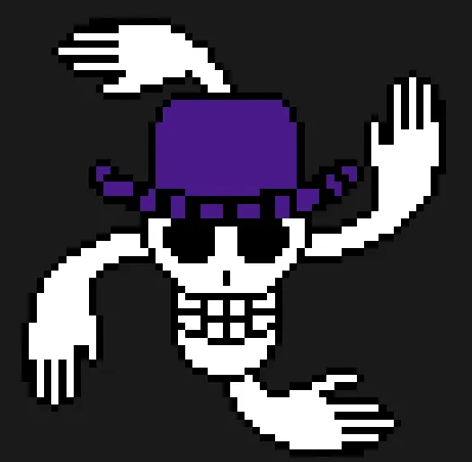 Czaszki z koralików do prasowania – Jolly Roger w fioletowym kapeluszu