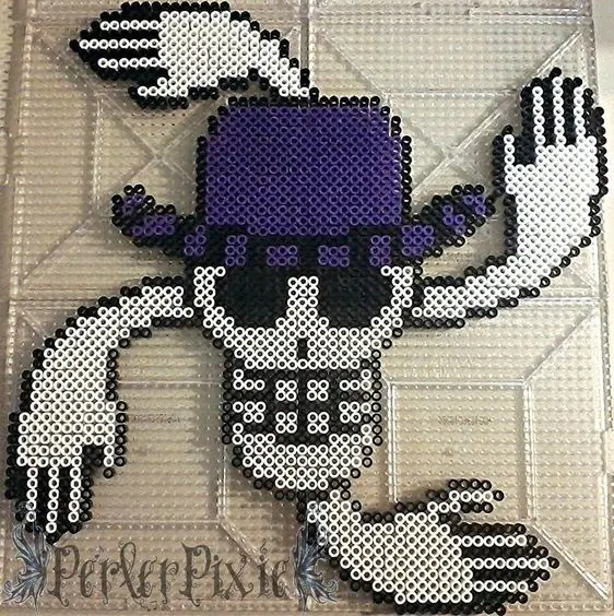 Czaszki z koralików do prasowania – Jolly Roger w fioletowym kapeluszu