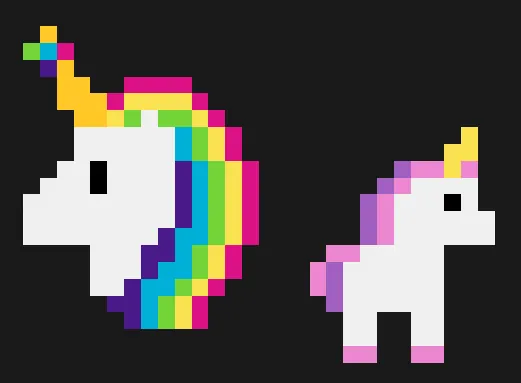 Jednorożec z koralików do prasowania – Popiersie i cała postać jednorożca