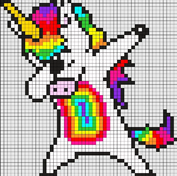 Jednorożec z koralików do prasowania – Dabicorn