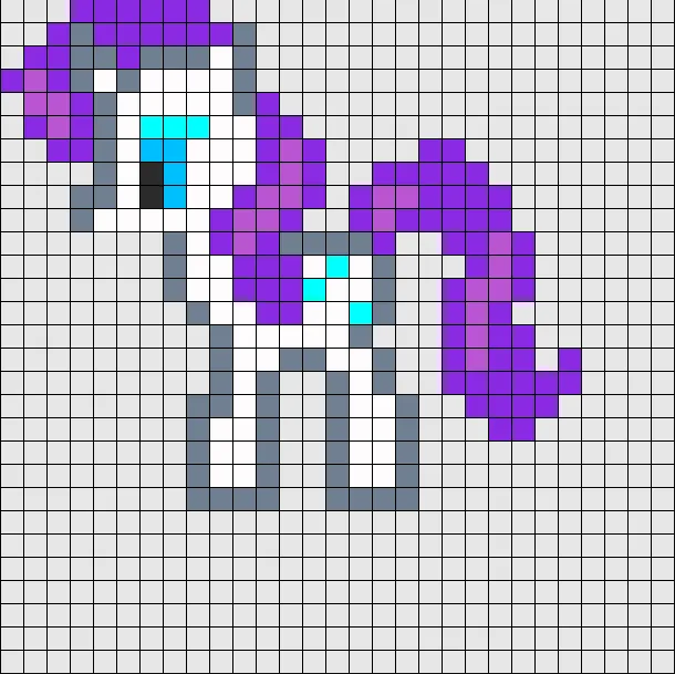 Jednorożec z koralików do prasowania – Rarity – My Little Pony