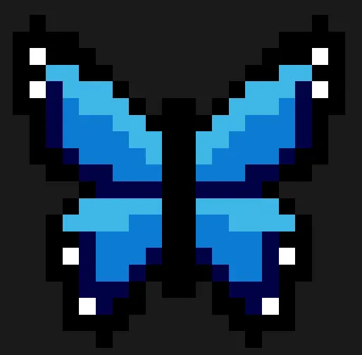 Motyl z koralików do prasowania – Niebieski monarcha