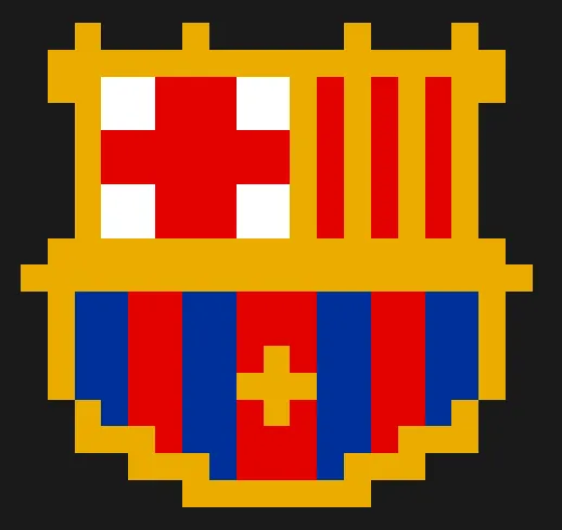 Piłka nożna z koralików do prasowania – Herb FC Barcelony