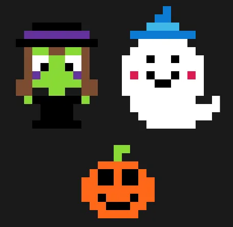 Halloween z koralików do prasowania – Czarownica, duszek i dynia