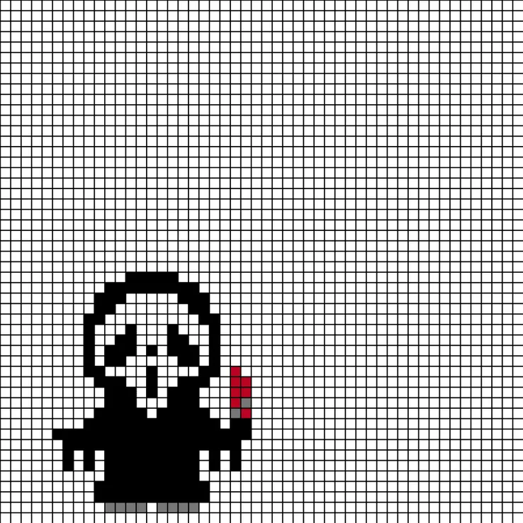 Halloween z koralików do prasowania – Ghostface