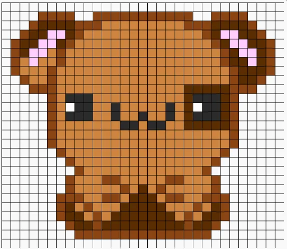 Chomik z koralików do prasowania – Chomik kawaii