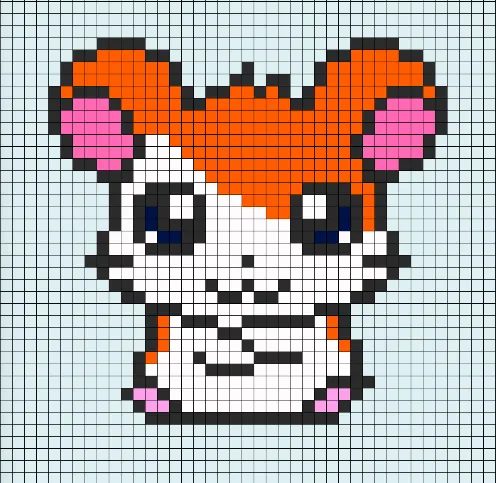 Chomik z koralików do prasowania – Hamtaro