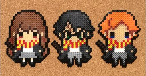 Harry Potter z koralików do prasowania – Harry, Hermiona i Ron