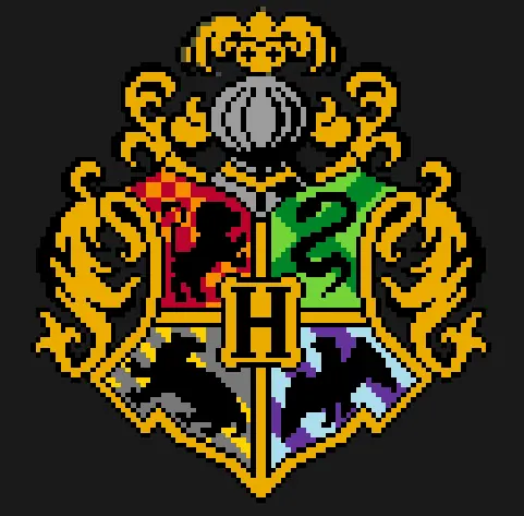 Harry Potter z koralików do prasowania – Herb Hogwartu – wersja 2