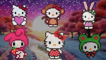 Hello Kitty z koralików do prasowania