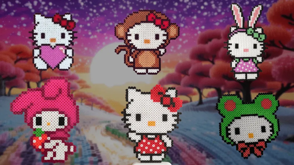 Hello Kitty z koralików do prasowania