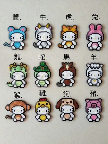 Hello Kitty z koralików do prasowania – inspiracja 14