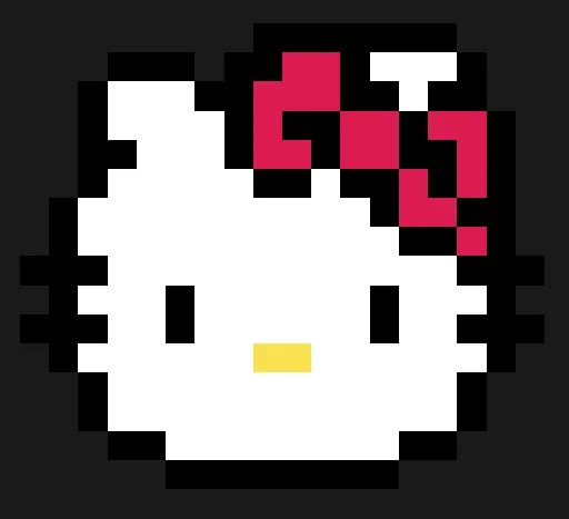 Hello Kitty z koralików do prasowania – Buzia Hello Kitty z kokardą