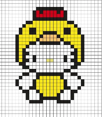 Hello Kitty z koralików do prasowania – Hello Kitty – kurczaczek