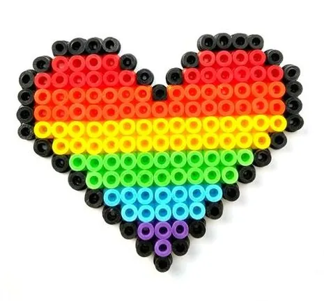 Serce z koralików do prasowania – Serce Progress Pride (LGBTQ+)
