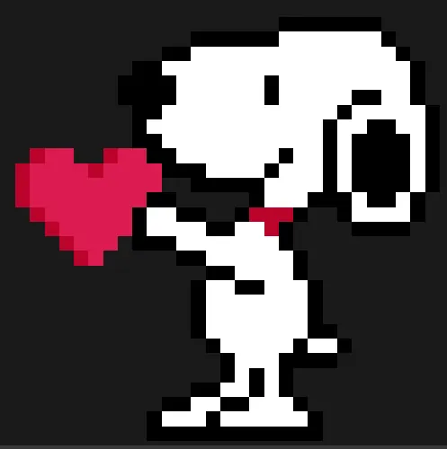 Serce z koralików do prasowania – Snoopy daje serce – Fistaszki