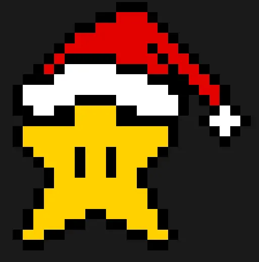 Boże Narodzenie z koralików do prasowania – Gwiazdka w czapce Mikołaja – Mario Bros