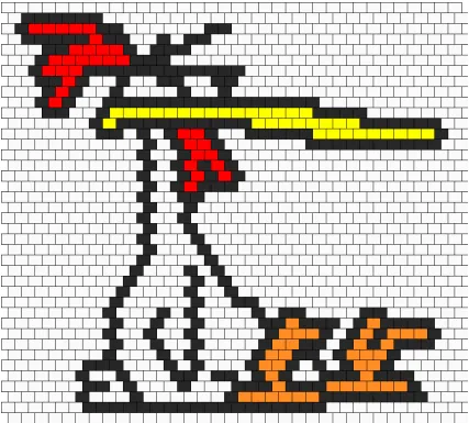Kurczaczki z koralików do prasowania – Kurczak z „Krowy i Kurczaka”