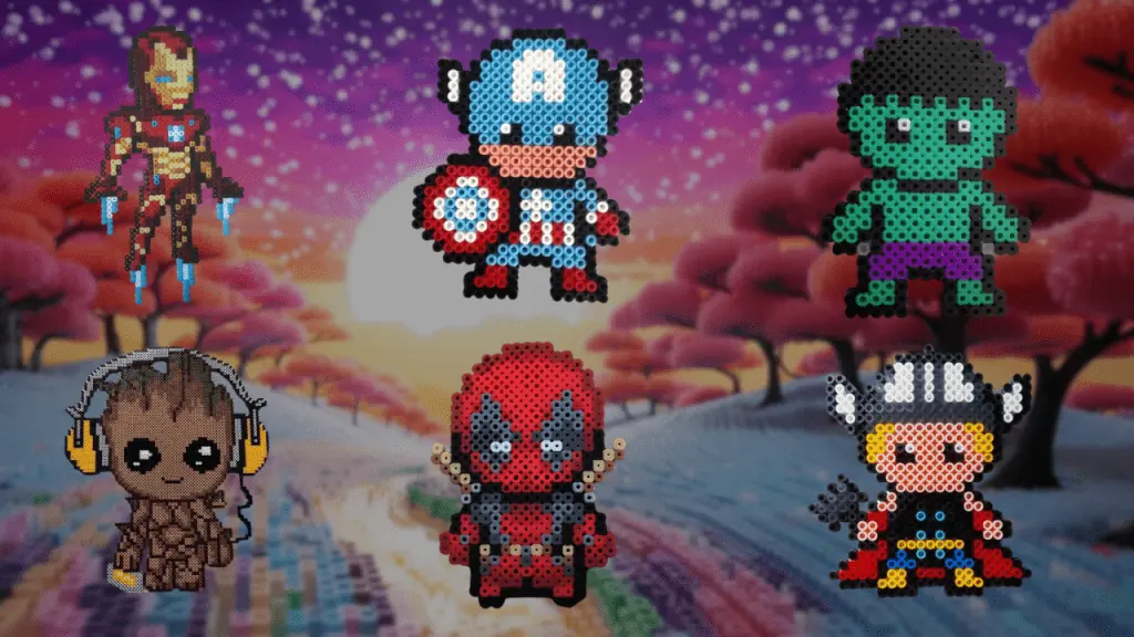 Superbohaterowie Marvel z koralików do prasowania