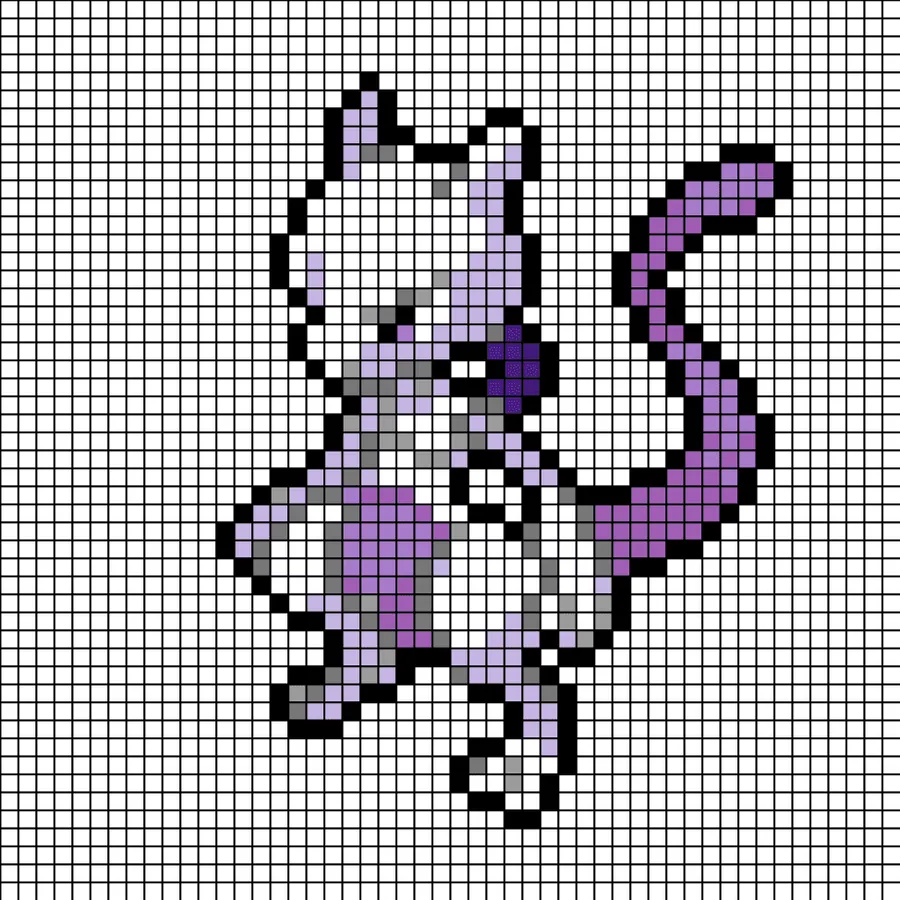 Mew z koralików do prasowania – Mewtwo