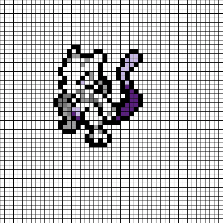 Mew z koralików do prasowania – Mewtwo w pikselach