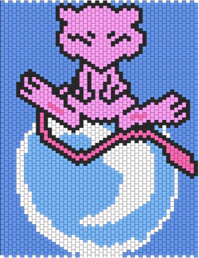 Mew z koralików do prasowania – Mew na bańce