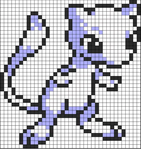 Mew z koralików do prasowania – Mew w stylu 8-bit