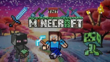 Minecraft z koralików do prasowania
