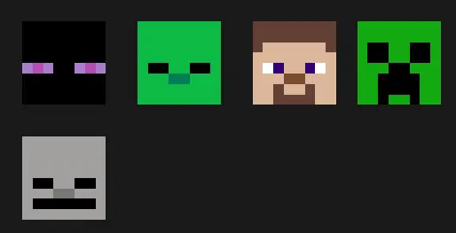 Minecraft z koralików do prasowania – Głowy z Minecrafta