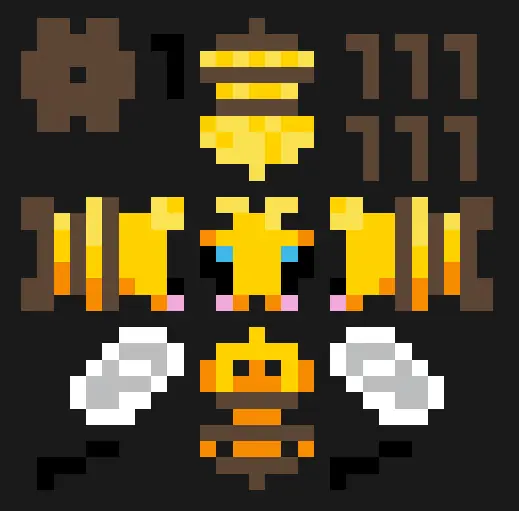 Minecraft z koralików do prasowania – Pszczoła