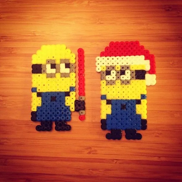 Minionki z koralików do prasowania – inspiracja 3