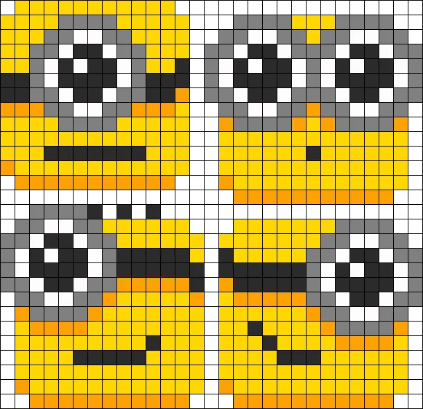 Minionki z koralików do prasowania – Małe Minionki – buźki