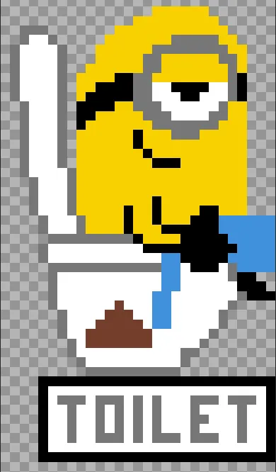 Minionki z koralików do prasowania – Minionek na toalecie