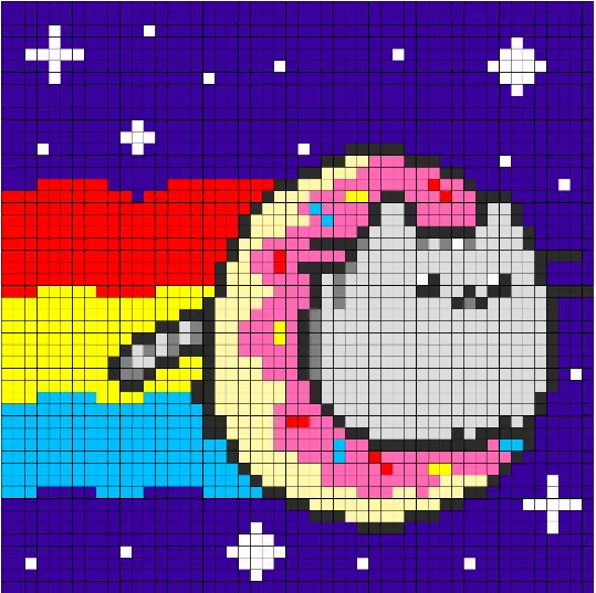 Donuty z koralików do prasowania – Nyan Cat z donutem