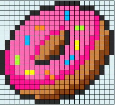 Donuty z koralików do prasowania – Donut z posypką