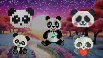 Panda z koralików do prasowania