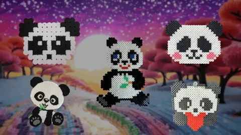 Panda z koralików do prasowania
