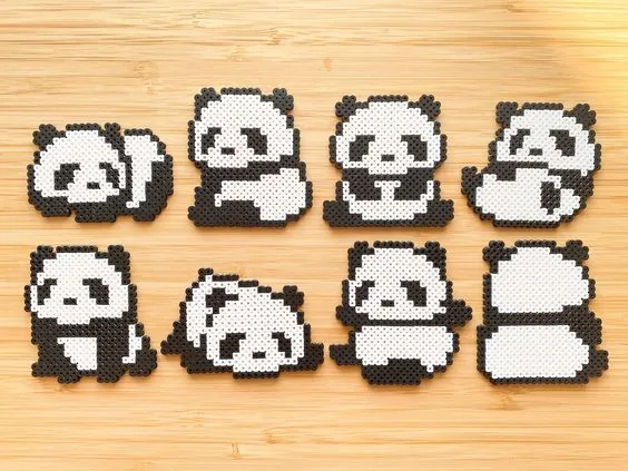 Panda z koralików do prasowania – inspiracja 22