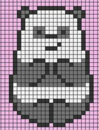 Panda z koralików do prasowania – Panda – Między nami, misiami