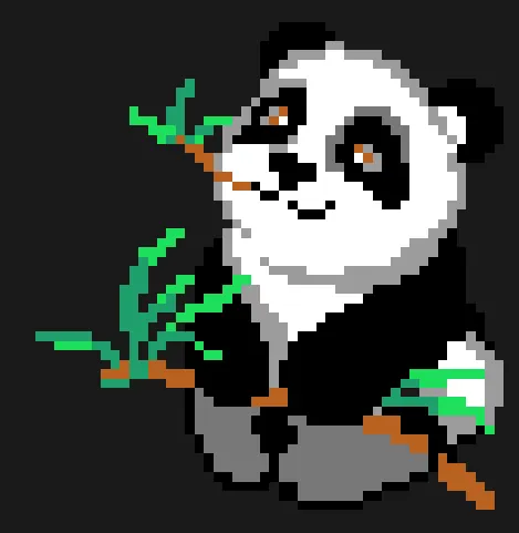 Panda z koralików do prasowania – Panda z bambusem