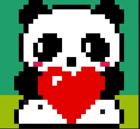 Panda z koralików do prasowania – Słodka panda przytulająca serce